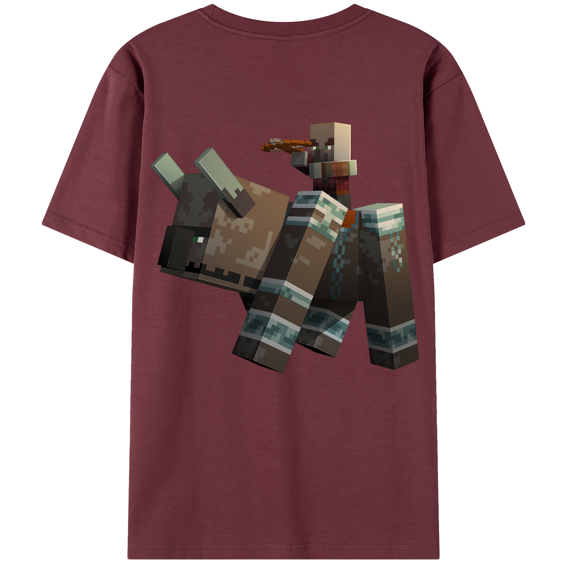 （画像用） マインクラフト ブロックの世界 Minecraft MC Block world 綿100％半袖Tシャツ（背面プリント）